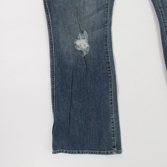 Vintage Volcom Women's Design Would Stack Flare Denim Blue Bootcut Denim Jeans 9 - Picture 4 of 11